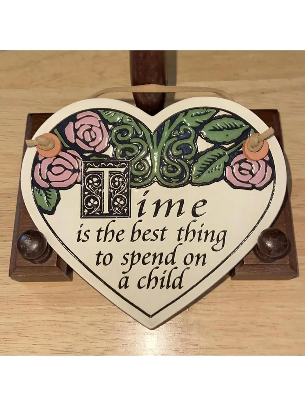 Hand crafted Ceramic heart plaque NWOT